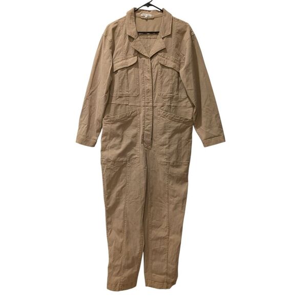 Alex Mill Expedition Twill Jumpsuit Long Sleeve Women's Large in Washed Khaki - Picture 7 of 11